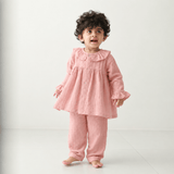 Zoey night suit Ruffle Rose Muslin Kids Night Suit (Personalised)