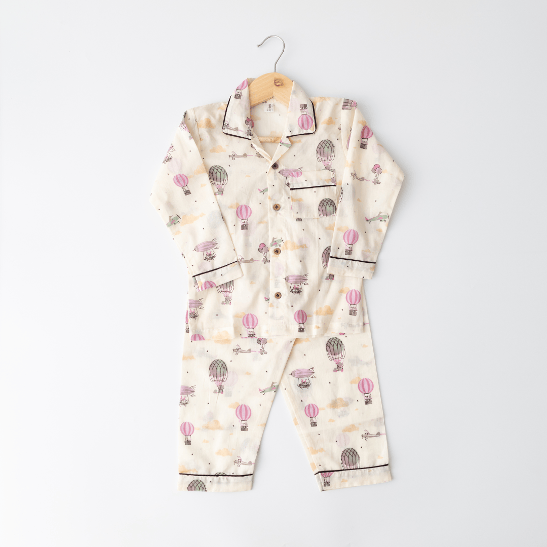 Zoey night suit Sky is Pink Kids Night Suit (Personalised)