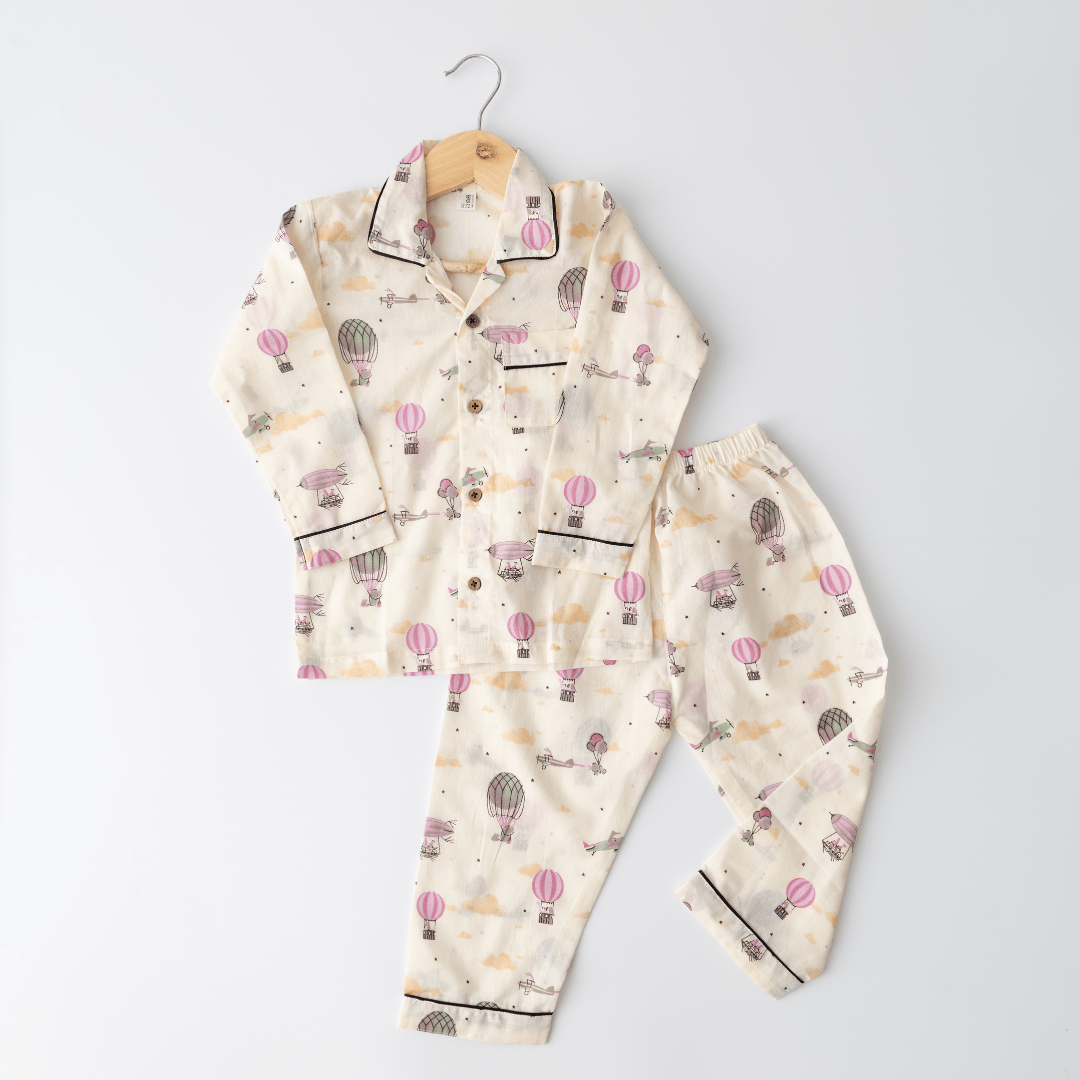 Zoey night suit Sky is Pink Kids Night Suit (Personalised)