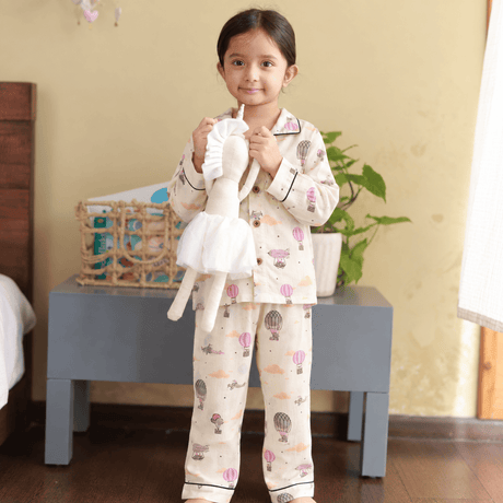 Zoey night suit Sky is Pink Kids Night Suit (Personalised)