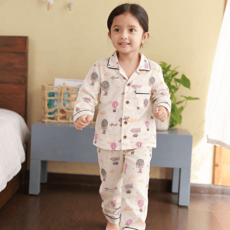 Zoey night suit Sky is Pink Kids Night Suit (Personalised)