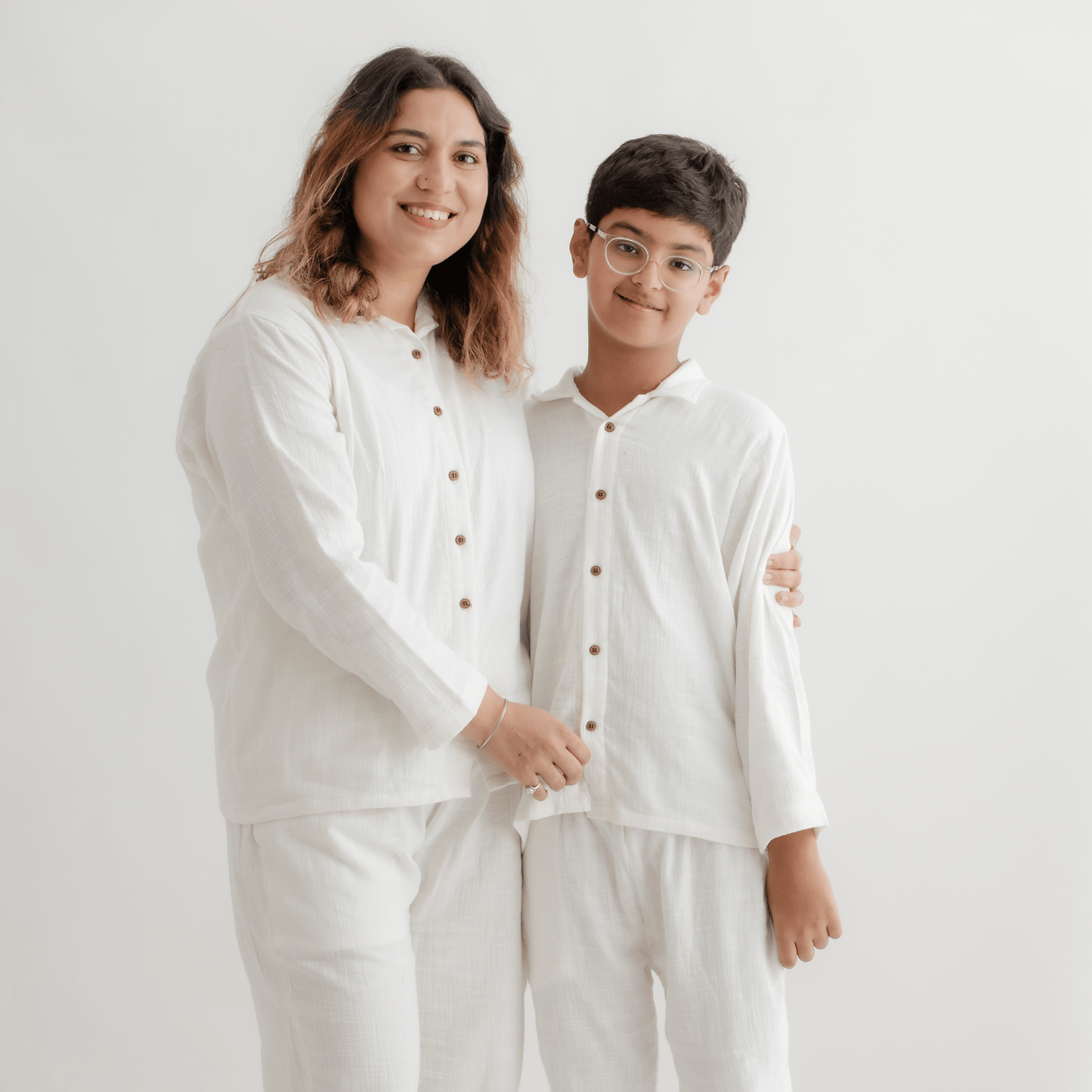 Zoey night suit Soft White Cotton Kids Night Suit