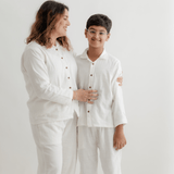 Zoey night suit Soft White Cotton Kids Night Suit