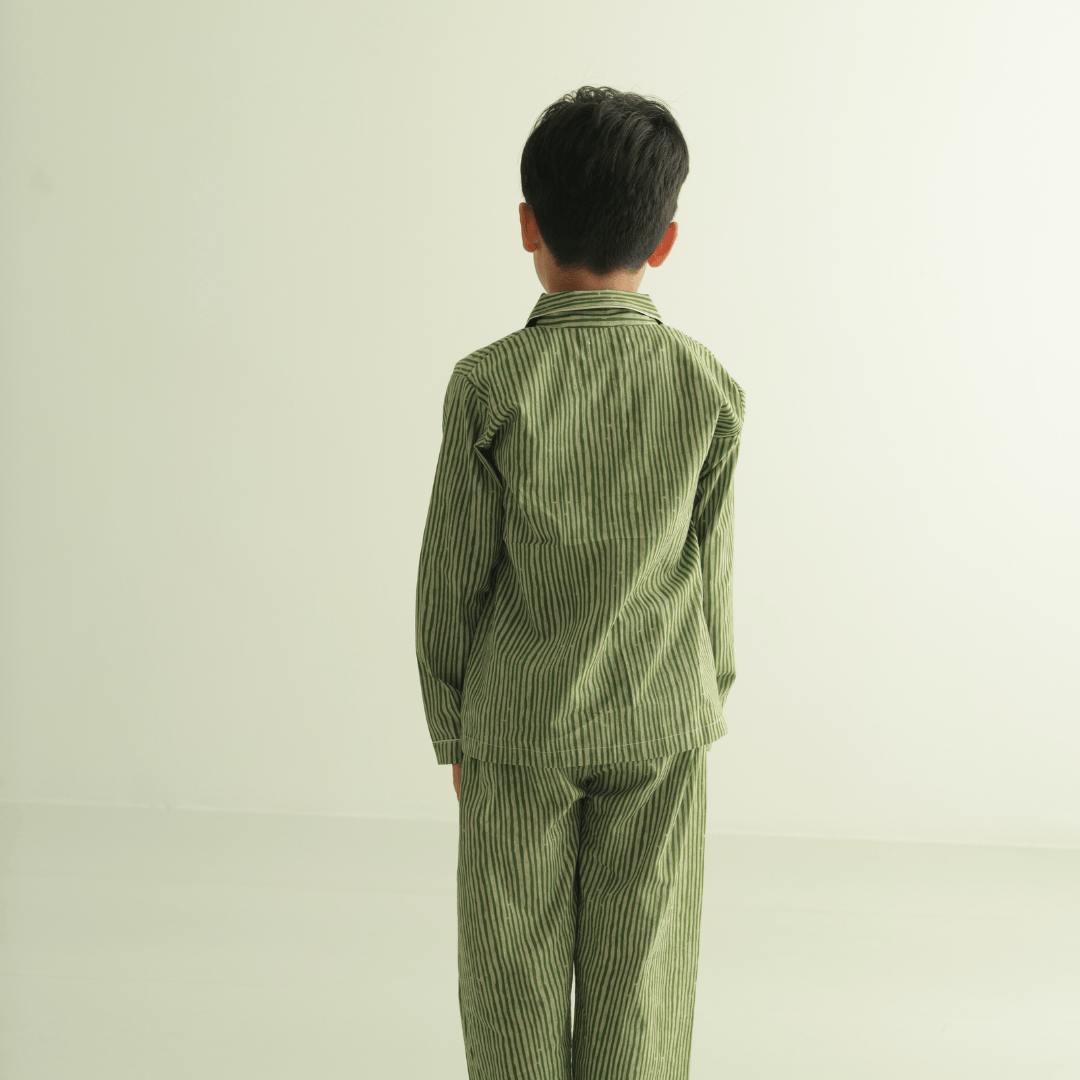 Zoey night suit Stripe Story Kids Night Suit (Cotton Cambric)