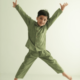 Zoey night suit Stripe Story Kids Night Suit (Cotton Cambric)