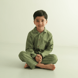 Zoey night suit Stripe Story Kids Night Suit (Cotton Cambric)