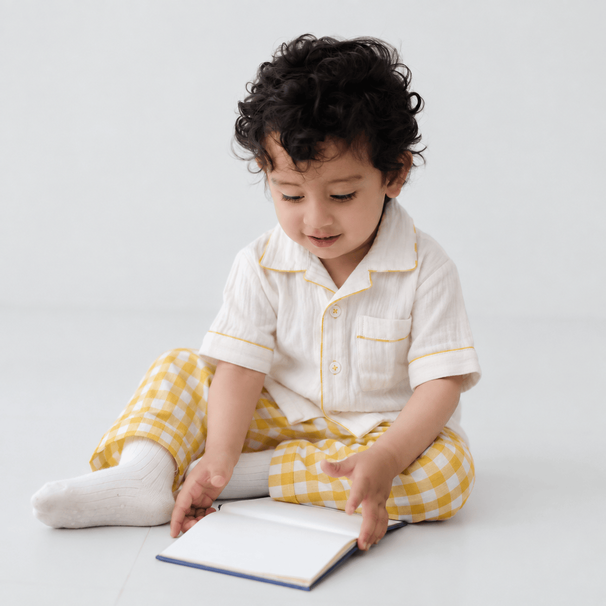 Zoey night suit Sunlit Checks Kids Night Suit (Personalised)