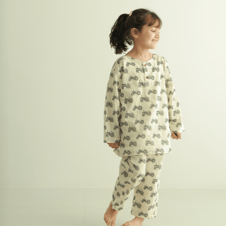 Zoey night suit Tractor Trooper Kurta Style Night Suit - (Cambric Cotton)