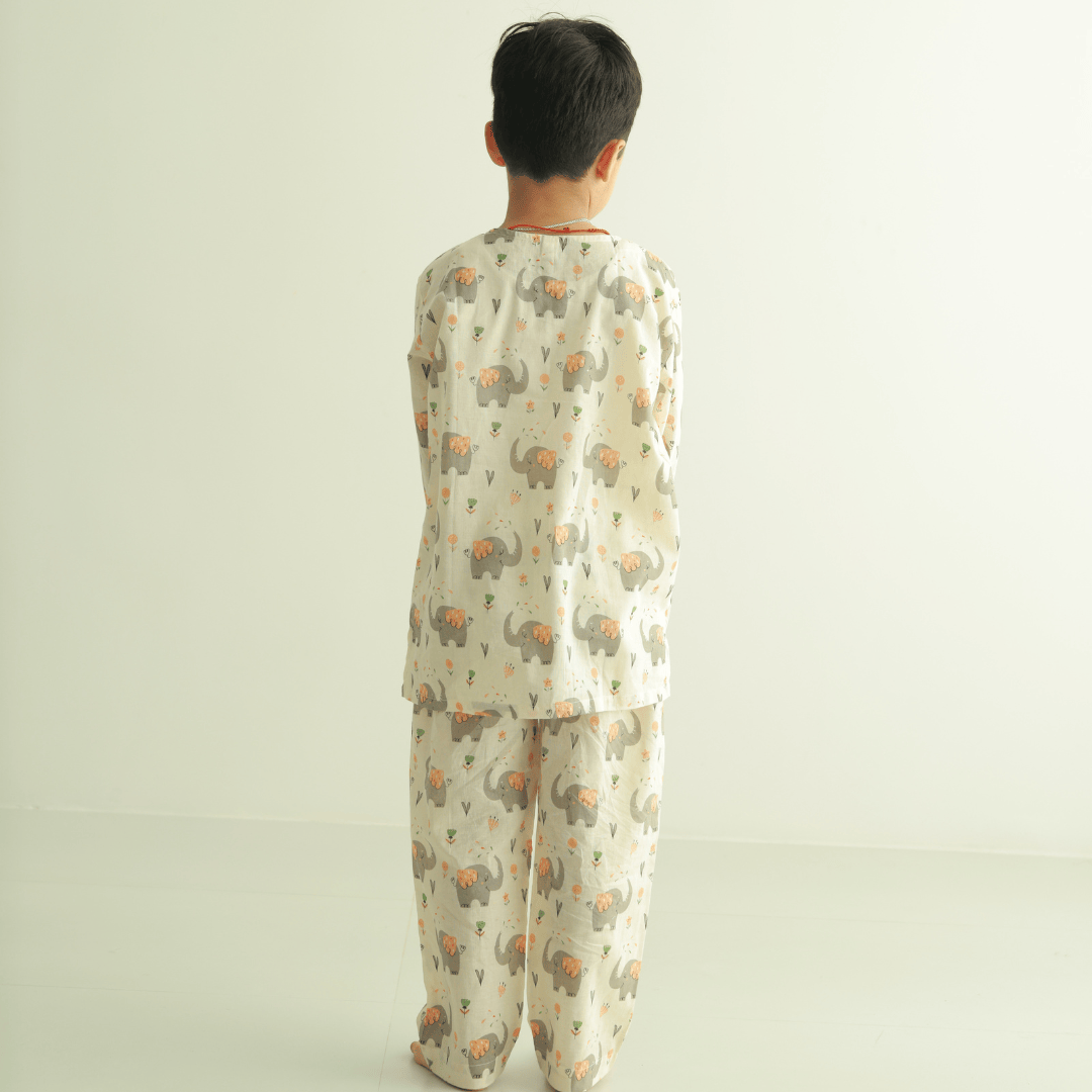 Zoey night suit Trunk Tales Kurta Style Night Suit - (Cambric Cotton)