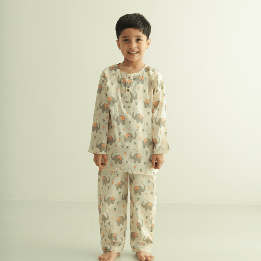 Zoey night suit Trunk Tales Kurta Style Night Suit - (Cambric Cotton)