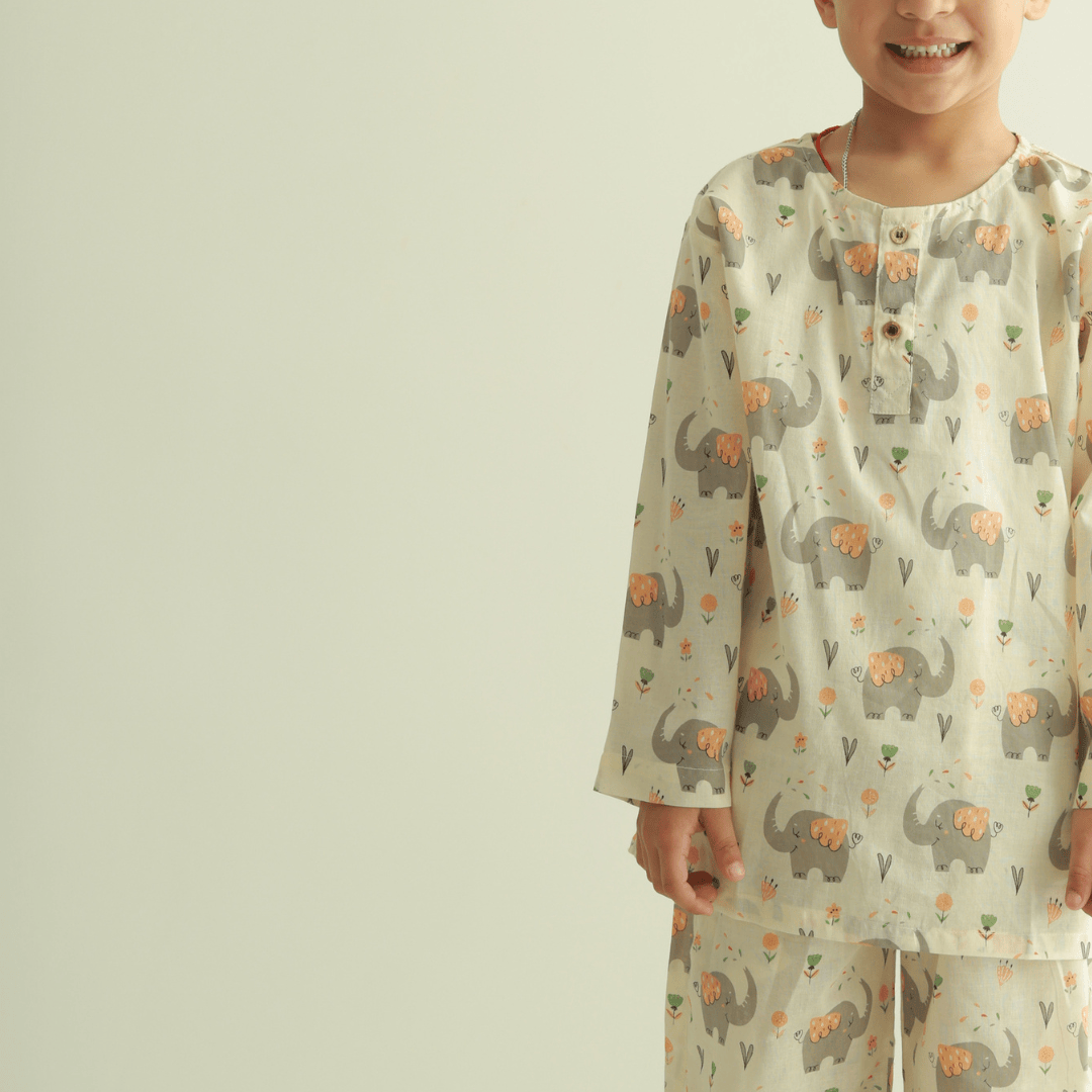 Zoey night suit Trunk Tales Kurta Style Night Suit - (Cambric Cotton)