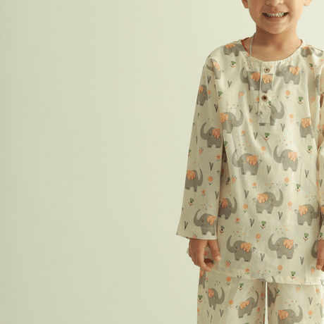 Zoey night suit Trunk Tales Kurta Style Night Suit - (Cambric Cotton)