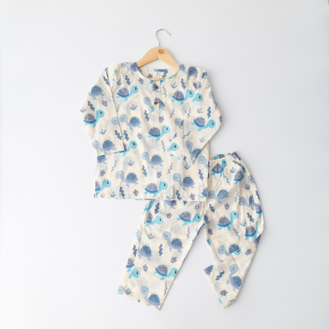 Zoey night suit Turtle Lagoon Kurta Style Night Suit - (Personalised)