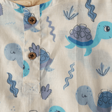Zoey night suit Turtle Lagoon Kurta Style Night Suit - (Personalised)