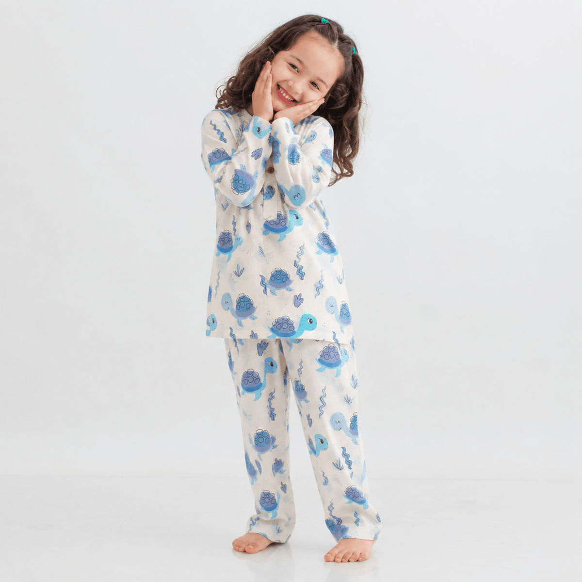 Zoey night suit Turtle Lagoon Kurta Style Night Suit - (Personalised)