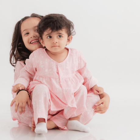 Zoey night suit Twirly Whirly Muslin Kids Night Suit for Girls