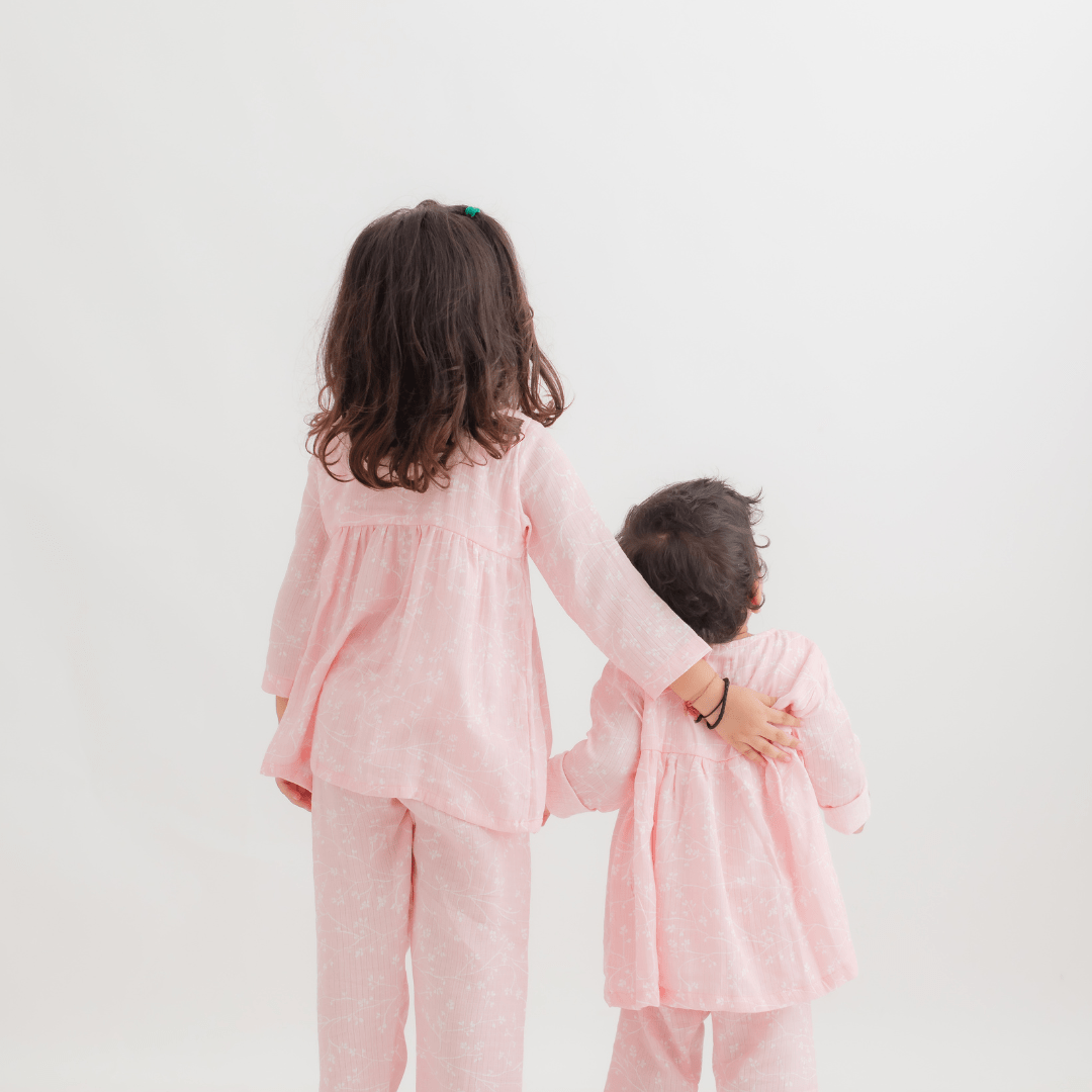 Zoey night suit Twirly Whirly Muslin Kids Night Suit for Girls