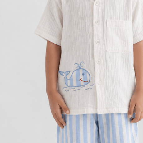 Zoey night suit Whale Hello Kids Night Suit (Personalised)