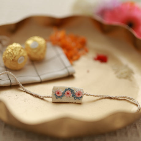 Zoey Rakhi Hand Embroidered Heirloom Bloom Rakhi
