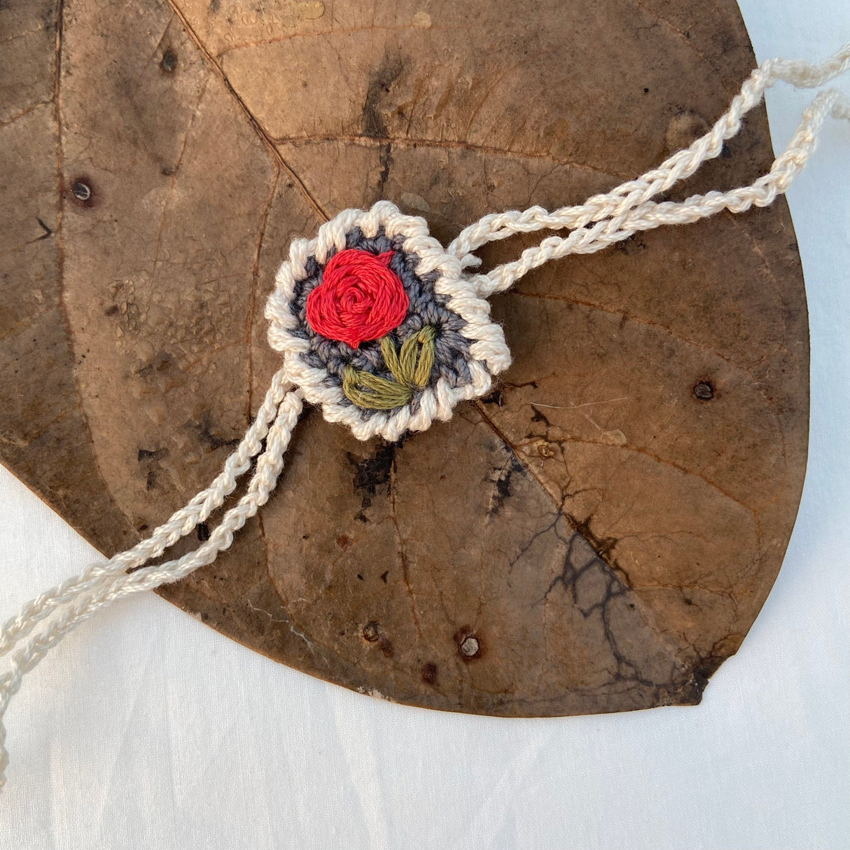 Zoey Rakhi My He-Rose Crochet Rakhi (First Rakshabandhan)