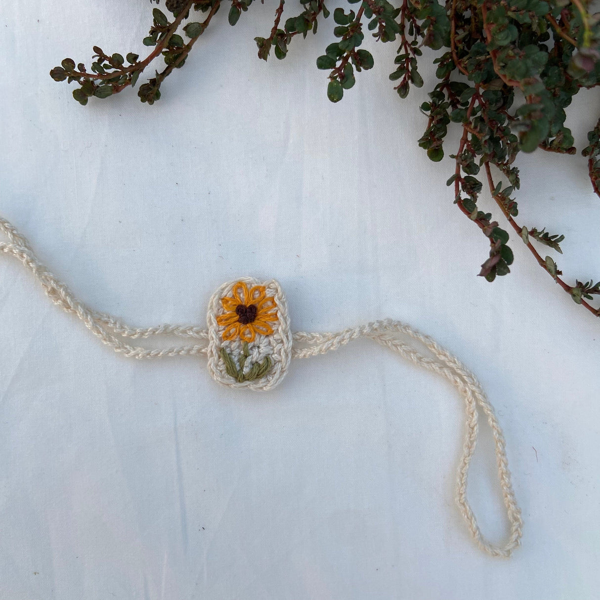 Zoey Rakhi Sunny-Flower Crochet Rakhi (First Rakshabandhan)