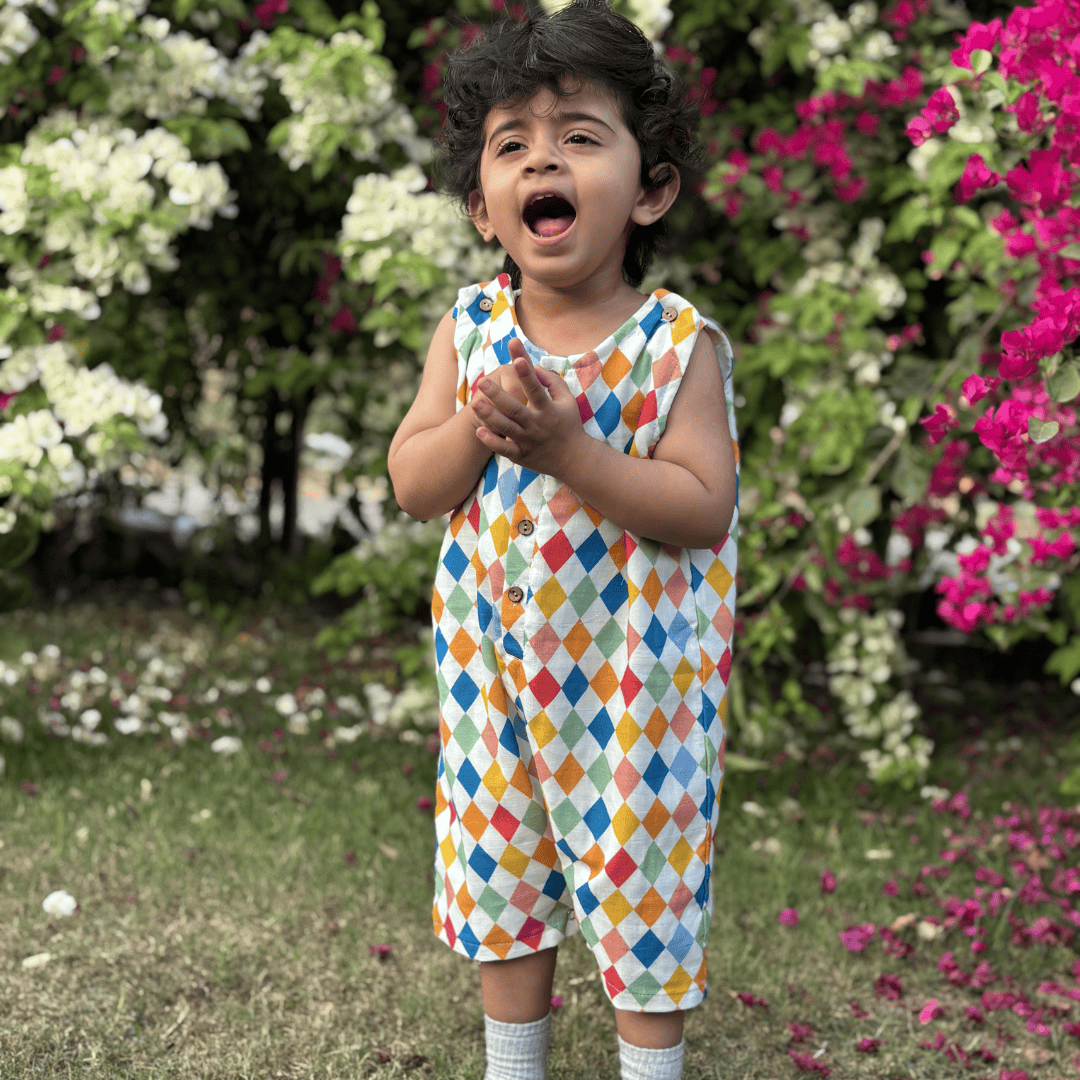 Zoey romper Carnival Confetti - Double Layer Muslin Romper