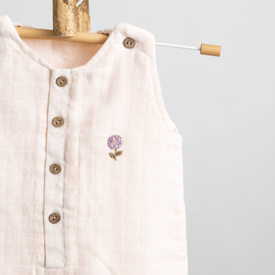Zoey romper Delicate Dahlia Double Layer Muslin Romper/Jumpsuit/Playsuit