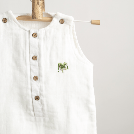 Zoey romper Grow Green Double Layer Muslin Romper/Jumpsuit/Playsuit