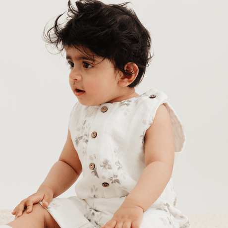 Zoey romper Moonlit Florals Layer Muslin Romper/Jumpsuit/Onesie