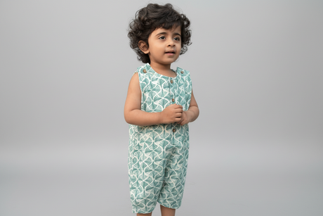 Zoey romper Palm Breeze - Double Layer Muslin Romper