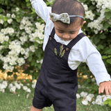 Zoey romper Pocketful of Play Linen Cotton Unisex Dungaree (Black)