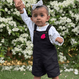 Zoey romper Pocketful of Play Linen Cotton Unisex Dungaree (Black)