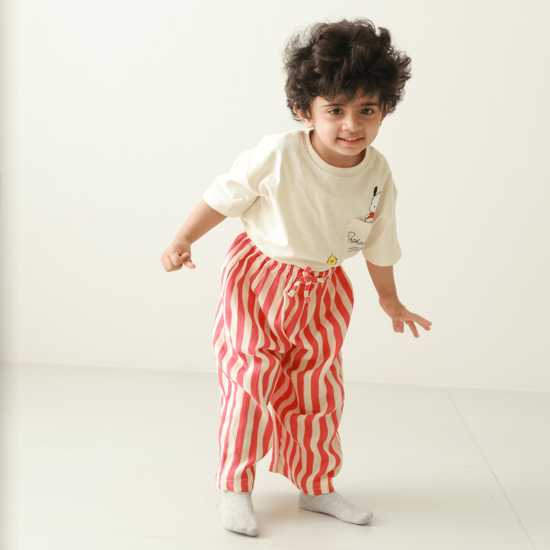 Zoey romper Zoey Everyday Pants - Candy Stripes (Muslin Cotton)