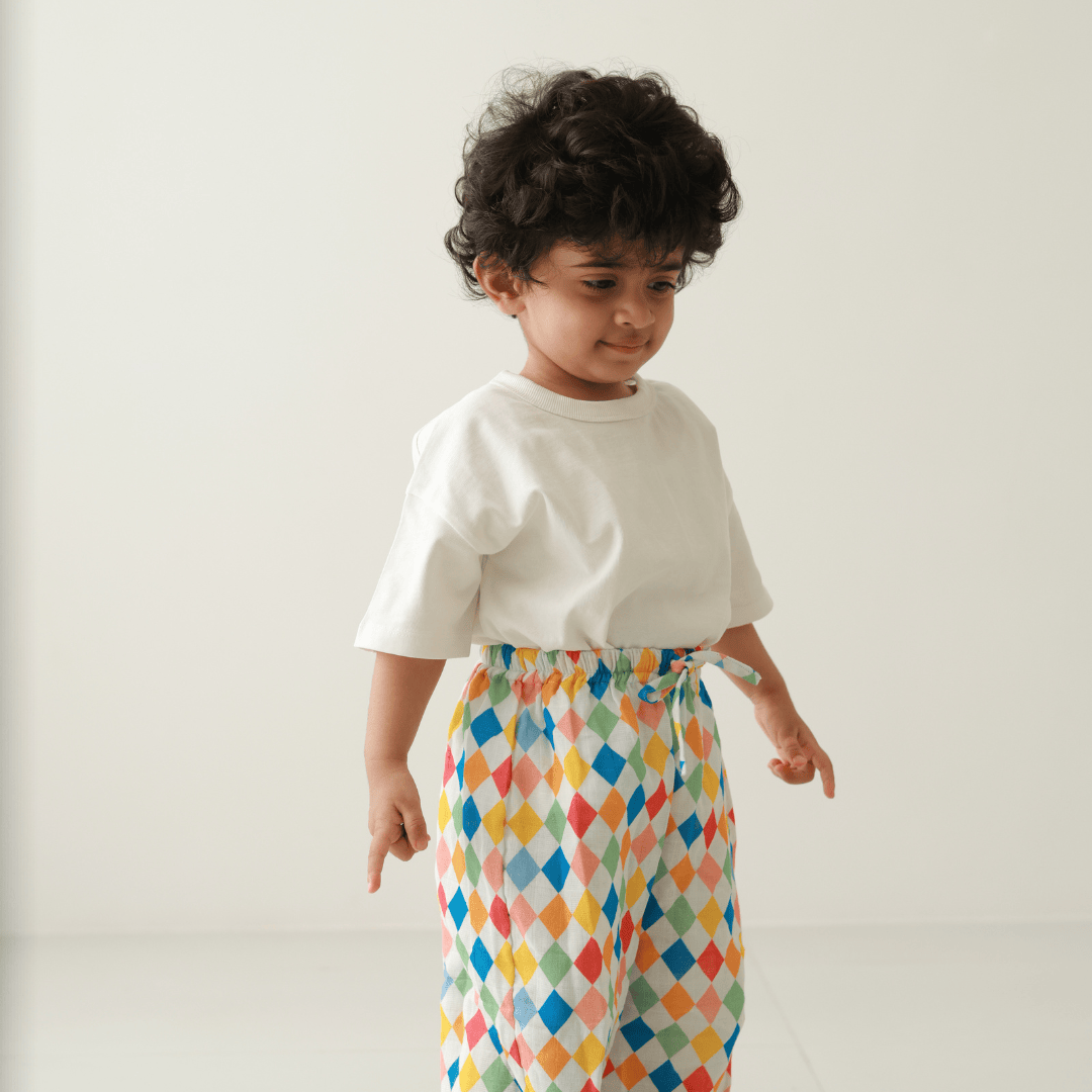 Zoey romper Zoey Everyday Pants - Carnival Confetti (Muslin Cotton)