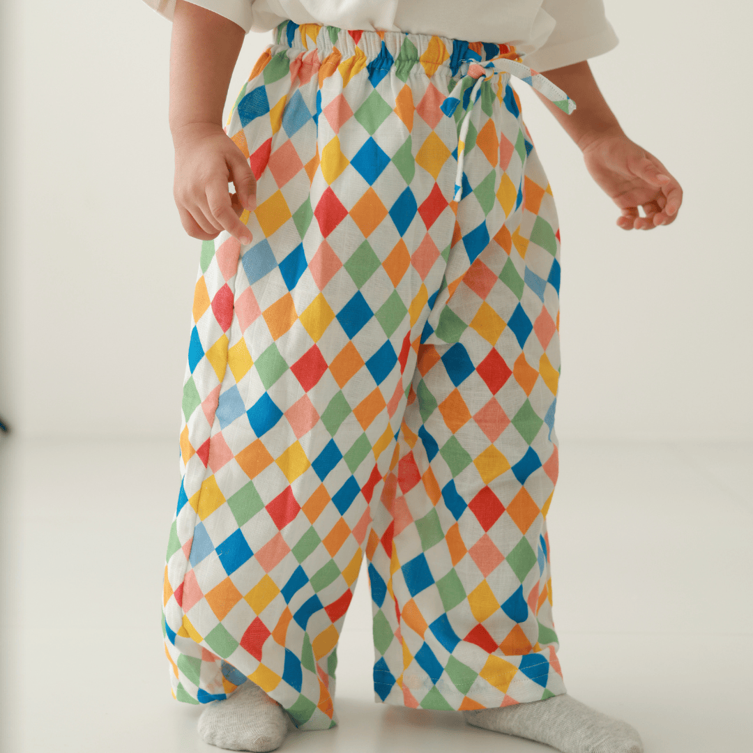 Zoey romper Zoey Everyday Pants - Carnival Confetti (Muslin Cotton)