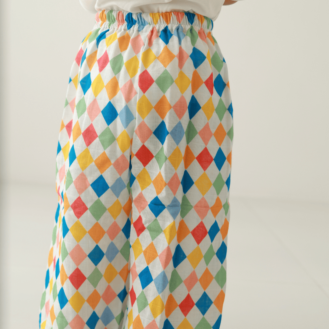 Zoey romper Zoey Everyday Pants - Carnival Confetti (Muslin Cotton)