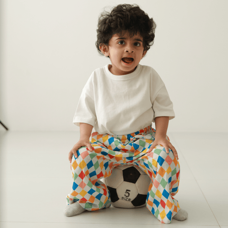 Zoey romper Zoey Everyday Pants - Carnival Confetti (Muslin Cotton)