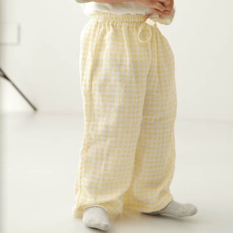 Zoey romper Zoey Everyday Pants - Lemonade Checks (Muslin Cotton)