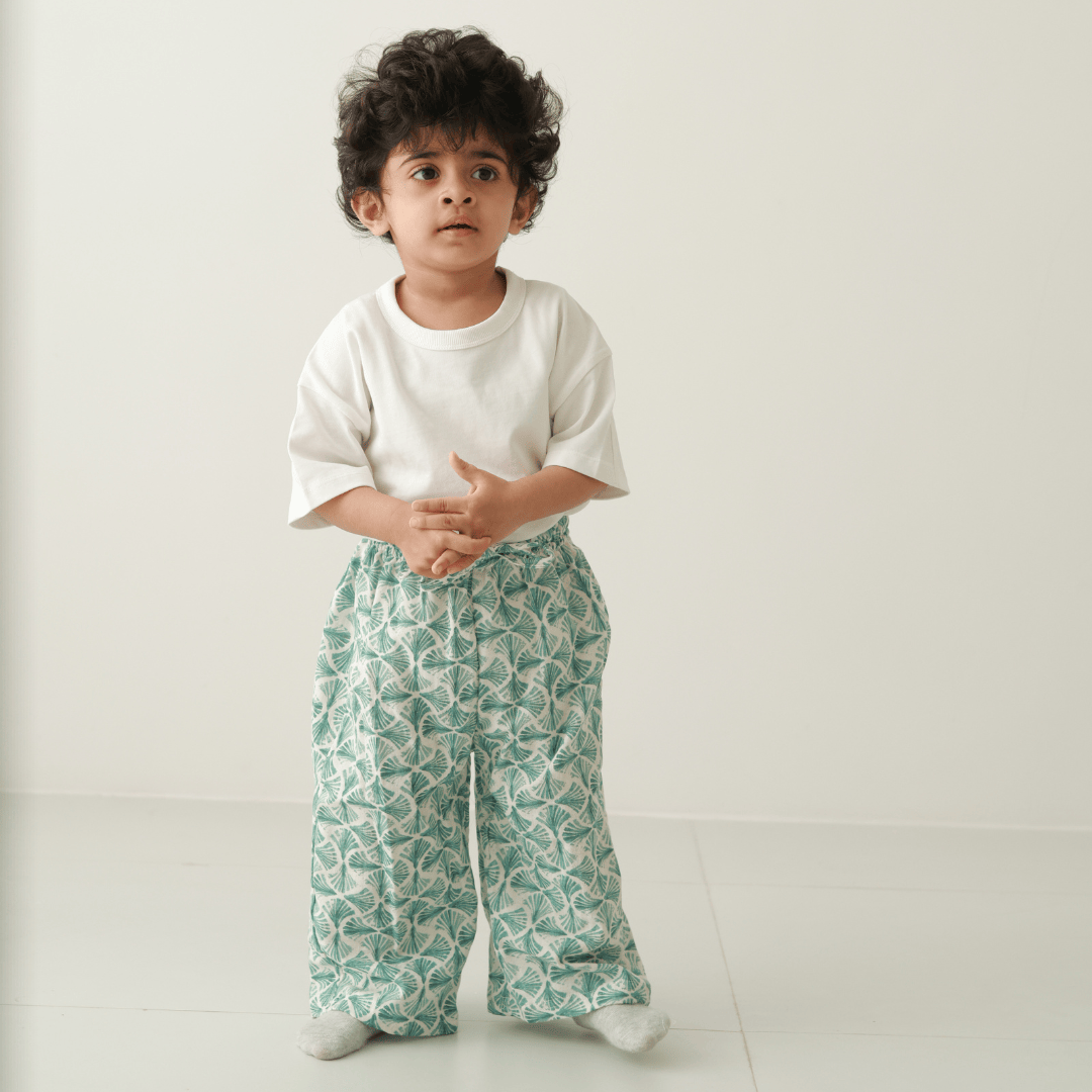 Zoey romper Zoey Everyday Pants - Palm Breeze (Muslin Cotton)
