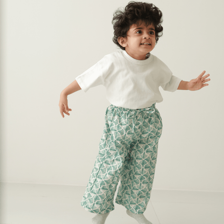 Zoey romper Zoey Everyday Pants - Palm Breeze (Muslin Cotton)