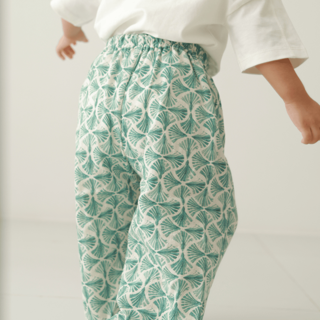 Zoey romper Zoey Everyday Pants - Palm Breeze (Muslin Cotton)