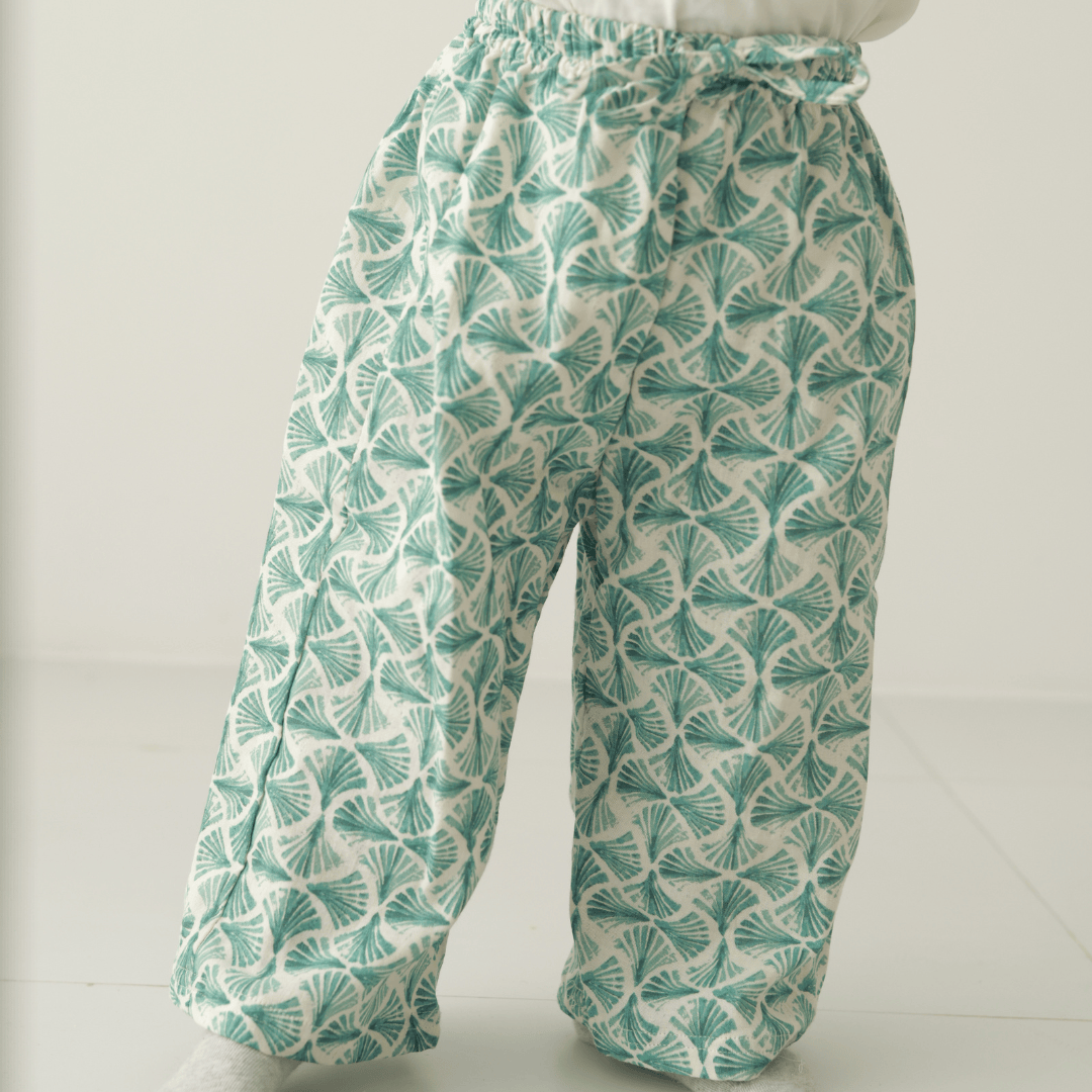 Zoey romper Zoey Everyday Pants - Palm Breeze (Muslin Cotton)