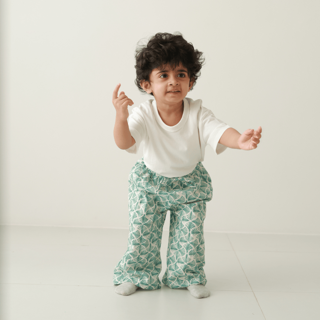 Zoey romper Zoey Everyday Pants - Palm Breeze (Muslin Cotton)