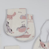 Zoey save on combos Woofles & Purrito Muslin Essential Combo + Custom Bunny Bag