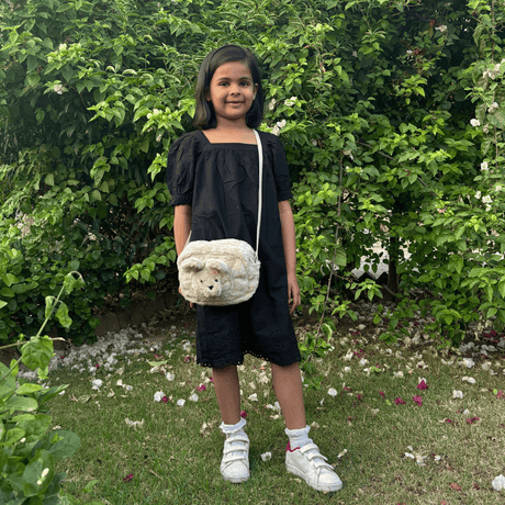 Zoey sling bag Fluffy Teddy Crossbody Bag (Beige)