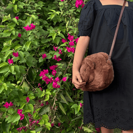 Zoey sling bag Fluffy Teddy Crossbody Bag (Brown)