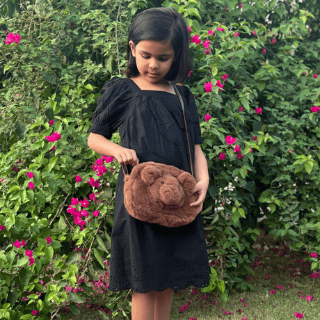 Zoey sling bag Fluffy Teddy Crossbody Bag (Brown)