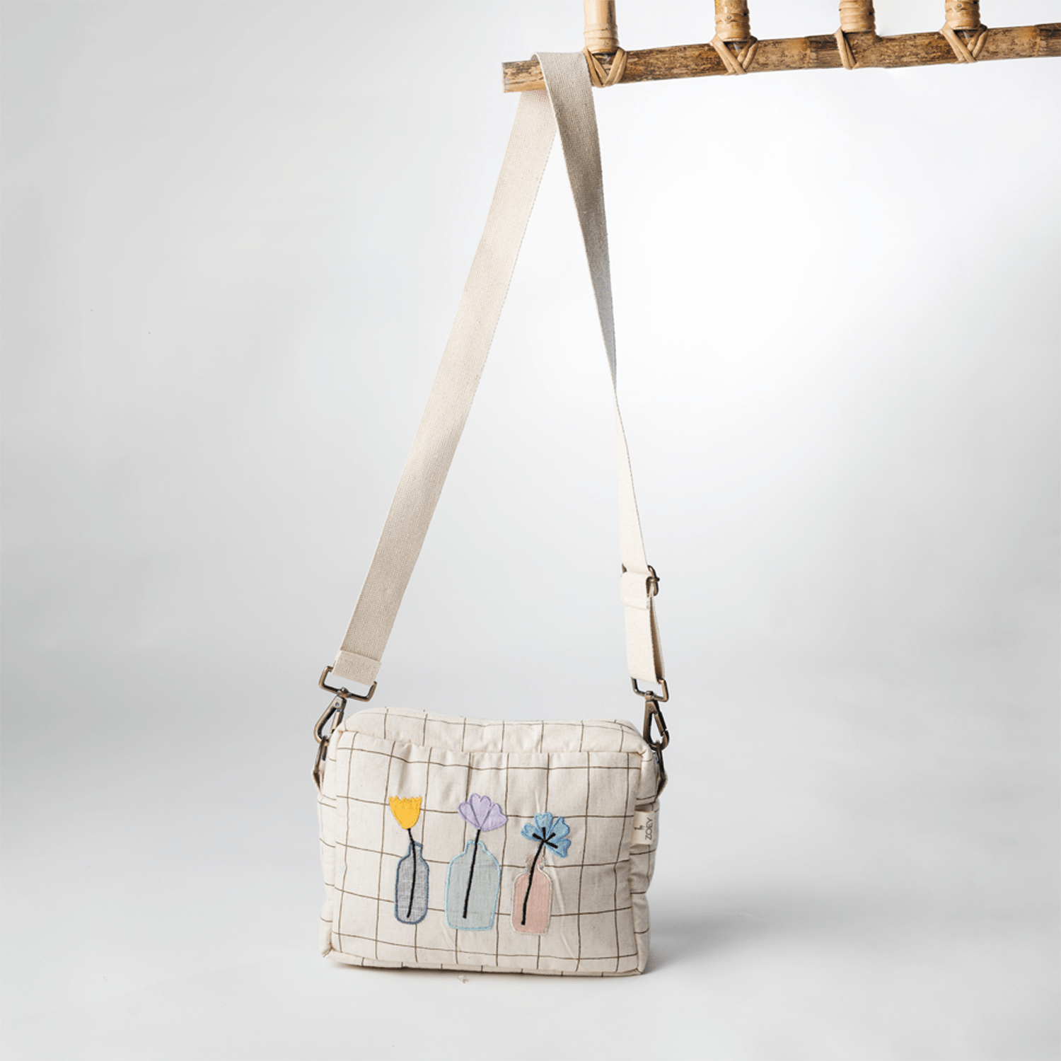 Patchwork top sling bag