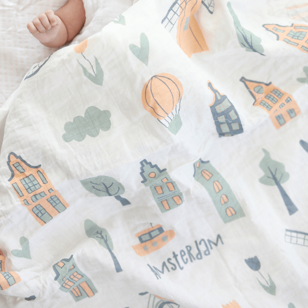 Zoey Swaddle Amsterdam Life Premium Muslin Swaddle