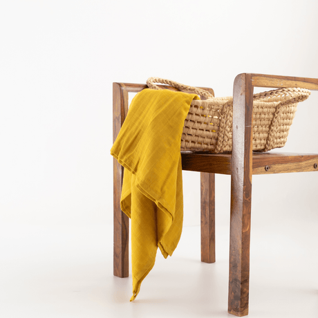 Zoey Swaddle Spicy Mustard Organic Muslin Swaddle